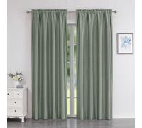 Chyhomenyc Fenstervorhänge aus Kunstseide, 2 Paneele, solide Slub-strukturiert, salbeigrüne Vorhänge, 213 cm lang, luxuriös, Schlafzimmervorhänge und Vorhänge, 106.7 cm Bx213 cm L