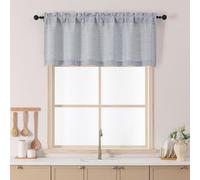 Chyhomenyc Gray Kitchen Curtains 22 Inch Length, Light Filtering Faux Linen Slub Textured Small Half Window Cafe Curtain, Short Curtains for Cabinet Bathroom Basement RV Camper, 60Wx22L, 1 Panel, Grey