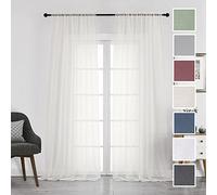 Chyhomenyc Ivory Sheer Curtains 108 Inch Long 2 Panels Set