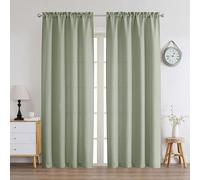 Chyhomenyc Light Green Curtains 78 Inch Length 2 Panels Set, Faux Linen Textured Light Filtering Soft Airy Farmhouse Curtain Drapes for Living Room Bedroom, 40Wx78L