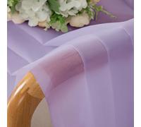 Chyhomenyc Lilac Sheer Curtains 54 Inch Long 2 Panels, Light Filtering Rod Pocket Voile Short Curtains Drapes for Living Room Bedroom Small Windows, 42Wx45L Inches