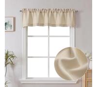 Chyhomenyc Linen Valance for Windows, Faux Linen Slub Textured Semi Sheer Small Window Kitchen Valance, 30Wx14L inch, 2 Piece