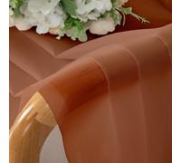 Chyhomenyc Orange Sheer Curtains 45 Inch Long 2 Panels, Light Filtering Rod Pocket Voile Short Curtains Drapes for Living Room Bedroom Small Windows, 42Wx45L Inches