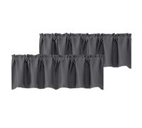 Chyhomenyc Room Darkening Valances Charcoal Grey 2x60Wx14L
