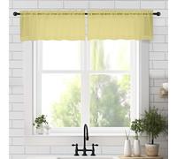 Chyhomenyc Sheer Valances for Windows 2 Pack, Small Window Curtains for Living Room Bathroom Cafe Laundry Basement, Modern Top Dual Rod Pocket Voile Curtain, 42W x 18L inches, Yellow