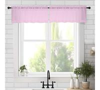 Chyhomenyc Sheer Valances for Windows 2 Pack, Small Window Curtains for Living Room Bathroom Cafe Laundry Basement, Modern Top Dual Rod Pocket Voile Curtain, 42W x 18L inches, Pink