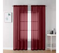 Chyhomenyc Sheer Window Curtains 72 Inch Long 2 Panels, Short Semi Sheer Rod Pockets Light Filtering Curtain Drapes Window Treatment for Living Room/Bedroom/Christmas Decor, Each 42x72 Inch