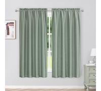 Chyhomenyc Uptown Faux Silk Light Sage Green Curtains 63 Inch Length 2 Panels Set for Bedroom, Light Filtering Shiny Soft Fabric Rod Pocket Window Drapes for Living Room, 40Wx63L Inches, 2 Panels