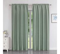 Chyhomenyc Uptown Faux Silk Light Sage Green Curtains 84 Inch Length 2 Panels Set, Light Filtering Soft Shiny Fabric Rod Pocket Window Curtains for Bedroom Living Room, 40Wx84L Inches, 7 FT, 2 Panels