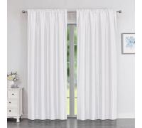 Chyhomenyc Uptown White Curtains 78 Inch Length 2 Panels for Bedroom, Light Filtering Soft Faux Silk Textured Curtains, Elegant Rod Pocket Window Drapes for Living Room, Each 40x78 Inches