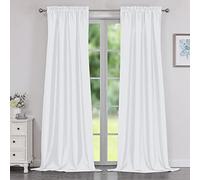 Chyhomenyc Uptown White Faux Silk Curtains 96 Inch Length 2 Panels for Bedroom Accessories, Shiny Luxury Light Filtering Slub Textured Soft Fabric Rod Pocket Window Drapes, Each 40x96 Inches, 8 FT