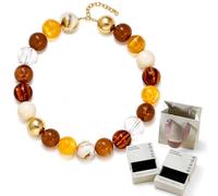 CHYIFSHIYM 20mm Natural Crystal Beaded Bracelet, Green Gradient Bead Bracelet with Adjustable Gold-Tone Clasp and Extender Chain, Summer Beach Vacation Jewelry with Gift Box and Bag, One Size, Acetate