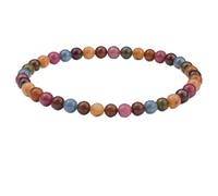 CHYIFSHIYM 4mm Natural Gemstone Beads Bracelets Handmade Stretch Crystal Bracelets for Women Minimalist Elastic Healing Stone Bracelet Stackable Jewelry Gift, One Size, Shungite, Crystal