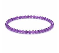CHYIFSHIYM 4mm Natural Gemstone Beads Bracelets Handmade Stretch Crystal Bracelets for Women Minimalist Elastic Healing Stone Bracelet Stackable Jewelry Gift, One Size, Shungite, Crystal