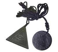 CHYIFSHIYM - All Seen Shungite Eye Pendant Necklace Set - Chakra Balance - Handmade Crystal Stone Jewelry Healing Crystal Protection Necklace - Harmony