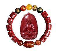 CHYIFSHIYM Chinese Feng Shui Style Red Beaded Bracelet or Guardian Pendant, Symbolic Decorative Jewelry, Sold Separately, One Size, Agarwood, No Gemstone