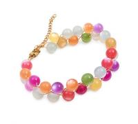 CHYIFSHIYM Color Changing Crystal Bracelet for Women, Adjustable Natural Crystal Beaded Bracelet with Gold Tone Clasp, Sunlight Color Bead Summer Jewelry Gift