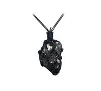 CHYIFSHIYM Elite Shungite Pendant Necklace - Natural Carbon Stone Macramé Cage, Adjustable Cord, Hand-Selected Silver-Sheen Mineral for Grounding, Energy Cleansing, Meditation & Daily Wear (5-9 g)