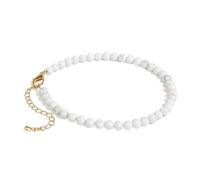 CHYIFSHIYM Multicolor Beaded Anklet for Women, Natural Stone 4mm Bead Ankle Bracelet with Gold Tone Clasp and 8 Inch + 2 Inch Extender Chain, Adjustable Summer Beach Vacation Jewelry Gift, One Size