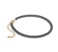 CHYIFSHIYM Multicolor Beaded Anklet for Women, Natural Stone 4mm Bead Ankle Bracelet with Gold Tone Clasp and 8 Inch + 2 Inch Extender Chain, Adjustable Summer Beach Vacation Jewelry Gift, One Size