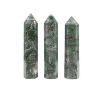 CHYIFSHIYM Natural African Jade Crystal Single-Point Hexagonal Column, Raw Polished Decorative Piece, Approx. 3.15-3.54 in (8-9 cm)