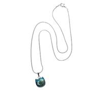 CHYIFSHIYM Natural Blue Labradorite Cat Pendant Necklace - 0.6 Inch Hand Polished Faceless Cat Healing Crystal with Snake Chain, Energy Stone for Balance and Protection