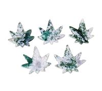 CHYIFSHIYM Natural Crystal Moss Agate Maple Leaf Carving Raw Stone Polished Healing Gemstone Ornament, 1.6-1.8 Inches, About 4-4.5cm - Home Decor, Energy Healing Crystal