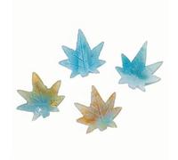 CHYIFSHIYM Natural Crystals Raw Sky Blue Amazonite Leaf Carving Raw Stone Polished Healing Gemstone Ornament, 1.6-2 Inches, Approx. 4-5cm - Home Decor, Energy Healing Crystal