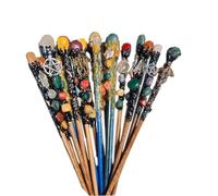 CHYIFSHIYM Natural Gemstone Crystal Wand - Single & Double Point Magic Wand for Halloween Fairy Costume, Healing Energy, DIY Witchcraft, Handmade Purple & Pink Crystal Wand