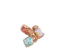 CHYIFSHIYM Natural Gemstone Mini Wish Bottles Set of 5 - Handcrafted Seven-Color Crystal Chip Bottles for Gift, Home Décor & Spiritual Healing (Approx. 1.2 in / 3 cm Each, 0.7 oz / 20 g)