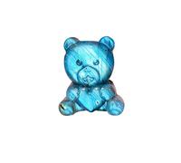 CHYIFSHIYM Natural Labradorite Bear Carving - 1.3×1.1 Inch Handmade Healing Crystal Pendant for DIY Jewelry and Energy Balance