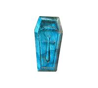 CHYIFSHIYM Natural Labradorite Coffin Carving 0.98×1.97 Inches - Hand Carved Healing Crystal Pendant | DIY Jewelry and Energy Stone Decoration