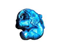 CHYIFSHIYM Natural Labradorite Elephant Carving - 1.1×1.0×0.5cm/2.8×2.5×1cm Mini Handmade Healing Crystal for DIY Jewelry, Pendant and Home Decoration