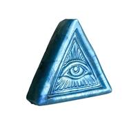 CHYIFSHIYM Natural Labradorite Eye of Insight Carving - 3.9×3.2cm Triangular Healing Crystal for DIY Jewelry, Energy Pressure, and Protection