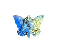 CHYIFSHIYM Natural Labradorite Snake Butterfly Sculpture - 1.5 x 1.1 inch / 3.9 x 2.9 cm Handmade Healing Crystal Pendant for DIY Jewelry, Energy Conversion, Protection