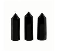 CHYIFSHIYM Natural Obsidian Crystal Point - Raw Polished Black Obsidian Single-Point Tower for Chakra Meditation Therapy & Home Décor, Approx. 3.15-3.94 in (8-10 cm)