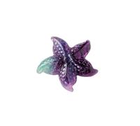 CHYIFSHIYM Natural Purple Fluorite Starfish Carving, 6.5cm, Approx. 5cm - Raw Fluorite Crystal Handmade Starfish Ornament, Healing Gemstone, Home Decoration Gift