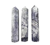 CHYIFSHIYM Natural Purple Peacock Jasper Crystal Tower - Hand-Polished Four-Sided Point for Chakra Meditation Therapy & Home Décor, Approx. 3.54-3.94 in (9-10 cm), Set of 3
