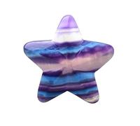 CHYIFSHIYM Natural Rainbow Fluorite Star Pendant Healing Crystal Multicolor Gemstone Five Point Star Ornament for Jewelry, Decoration & Gift