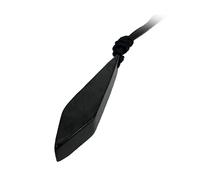 CHYIFSHIYM Natural Shungite Pendant Necklace, 55x12x10mm Polished Black Stone Pendant with Adjustable Cord, Handmade Jewelry for Men and Women