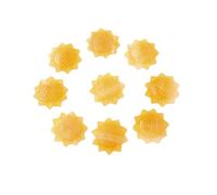 CHYIFSHIYM Natural Yellow Calcite Sunflower Crystal Carving - 1.97 Inch Sunstone Inspired Healing Crystal Decorative Figurine for Home, DIY Crafts and Energy Balance