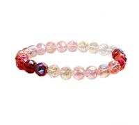 CHYIFSHIYM Rainbow Beaded Bracelet for Women, Natural Crystal Bead Bracelet with Colorful Faceted Beads, Multicolor Summer Jewelry Gift for Birthday Holiday Graduation, One Size, Crystal, No Gemstone