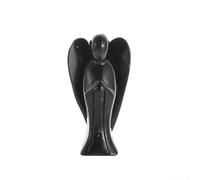 CHYIFSHIYM Shungite Angel Figurine Natural Stone Guardian Angel Hand Carved Statue for Protection Healing Energy(3" (74x34x28mm Approx. 45g))