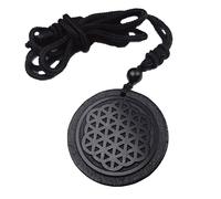 CHYIFSHIYM Shungite Flower of life Pendant Necklace - Chakra Balance - Handcrafted Constellations Jewelry - Healing Crystal Protection Necklace - Energy Harmony (35mm)