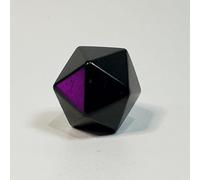 CHYIFSHIYM Shungite Stone Merkaba Sacred Star and Polyhedron Set - Crystal Geometry Collectibles Teaching aids- Protection Sacred Meditation Energy Generator Healing Chakra (Icosahedron)
