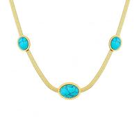 CHYIFSHIYM Turquoise Blue Natural Crystal Jewelry for Women, Necklace Bracelet Ring Variation, Gold Tone Summer Beach Vacation Jewelry, Gift Ready Fashion Accessories, One Size, Acetate, No Gemstone