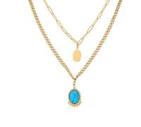 CHYIFSHIYM Turquoise Blue Natural Crystal Jewelry for Women, Necklace Bracelet Ring Variation, Gold Tone Summer Beach Vacation Jewelry, Gift Ready Fashion Accessories, One Size, Acetate, No Gemstone