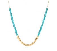 CHYIFSHIYM Turquoise Blue Natural Crystal Jewelry for Women, Necklace Bracelet Ring Variation, Gold Tone Summer Beach Vacation Jewelry, Gift Ready Fashion Accessories, One Size, Acetate, No Gemstone