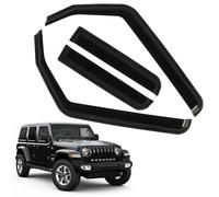 CHYKORLA Rain Guards Fit for 2018-2024 Jeep Wrangler JL/Jeep Gladiator 4-Door, in-Channel Vent Window Visors, Smoke Tinted Wind Deflectors, Vent Shade Shield, 2018 2019 2020 2021 2022 2023 2024, 4pcs