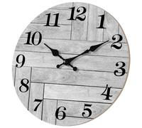 CHYLIN Wall Clock, 14 Inches, Gray, Silent, Battery-Powered, Non-Ticking, Vintage, Rustic Country Style, Decorative for Kitchen, Bathroom, Living Room, Bedroom (14 Inches)